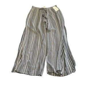 Time and Tru Black and White Striped Swim Coverup Pants - Size Large